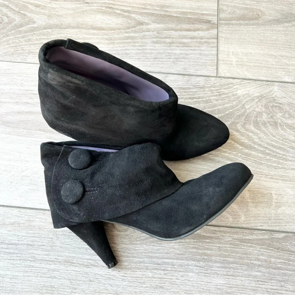 JC Jeffrey Campbell Black Suede Heeled Ankle Boots